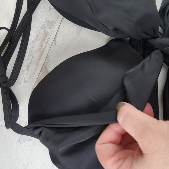 Victoria's Secret | The Wrap Halter Black Bikini Swim Top - Picture 3 of 10